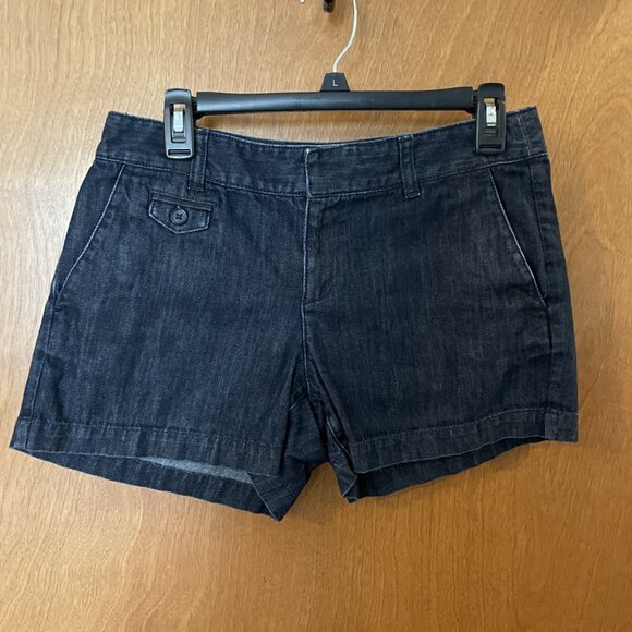 Loft Denim Shorts Women’s Size 4 Flat Front Blue Jeans Dark Wash Casual - Picture 3 of 7
